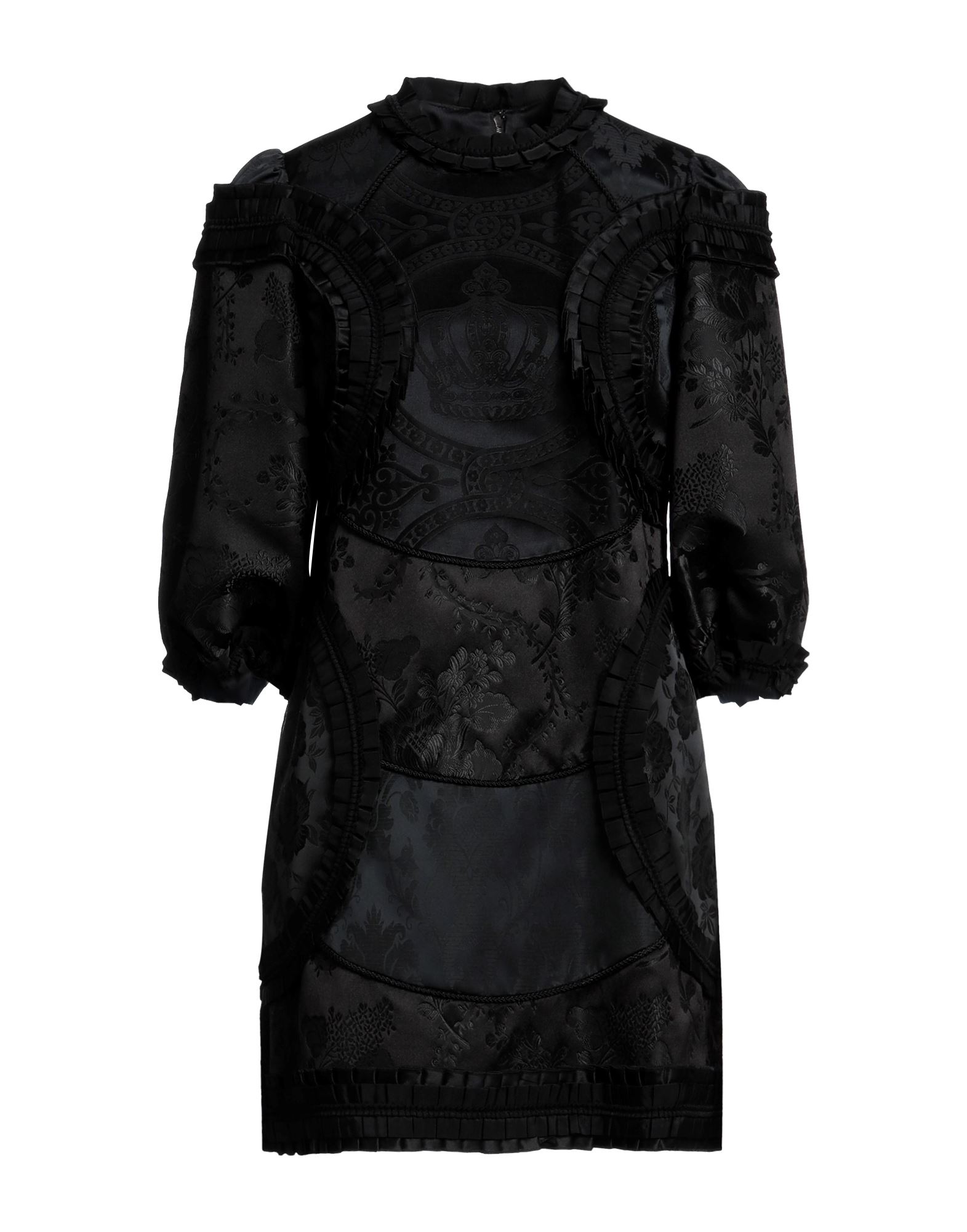 Dolce & Gabbana Woman Mini Dress Black Size 12 Polyester, Acetate, Silk, Cotton, Viscose