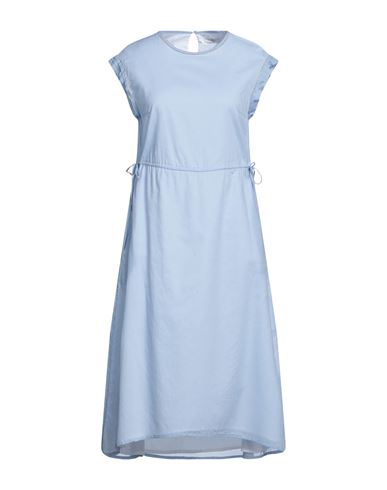 Peserico Woman Midi Dress Sky Blue Size 4 Cotton