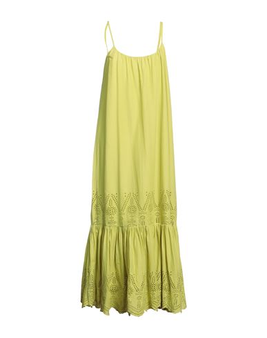 Stefanel Woman Long Dress Acid Green Size Xs Cotton