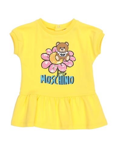 Moschino Baby Newborn Girl Baby Dress Yellow Size 3 Cotton, Elastane, Polyester