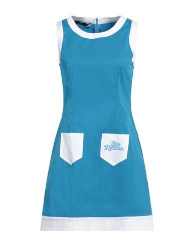 Love Moschino Woman Mini Dress Azure Size 6 Cotton, Polyamide, Elastane In Blue