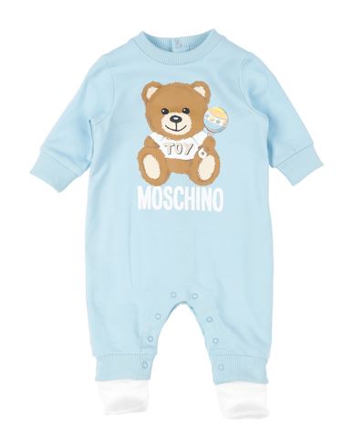 Moschino Baby Newborn Baby Jumpsuits Sky Blue Size 3 Cotton, Elastane