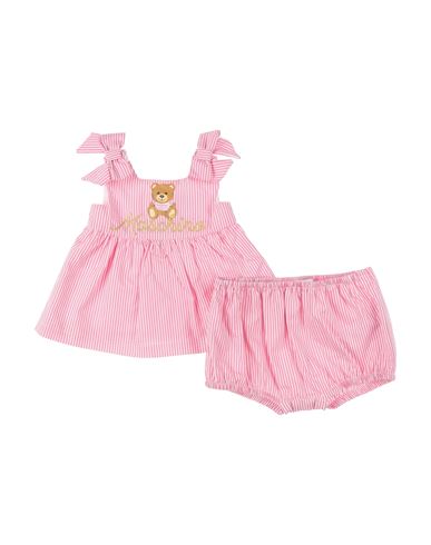 Moschino Baby Newborn Girl Baby Dress Magenta Size 3 Cotton, Polyamide, Metallic Fiber, Paper Yarn