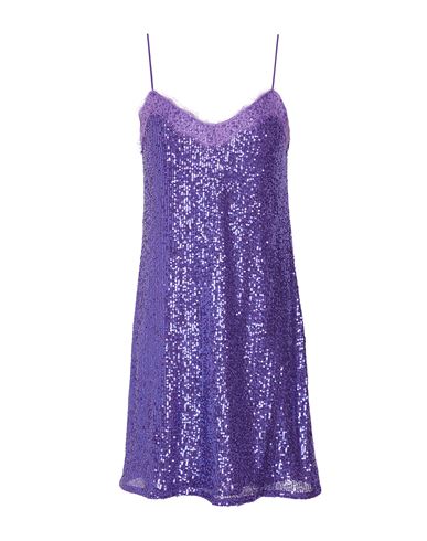 8 By Yoox Sequin Lace-trim Mini Slip Dress Woman Mini Dress Purple Size 10 Polyester, Elastane