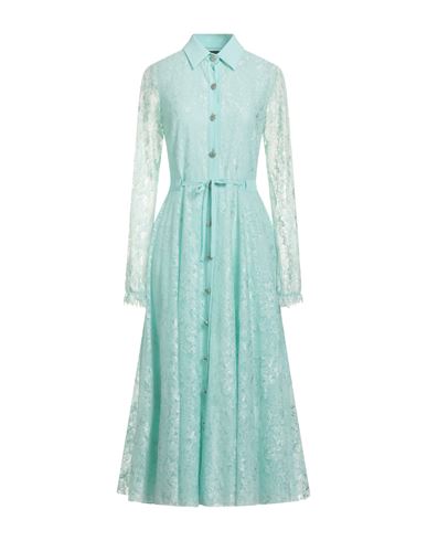 Shop Georges Hobeika Woman Midi Dress Turquoise Size 00 Acetate, Viscose In Blue