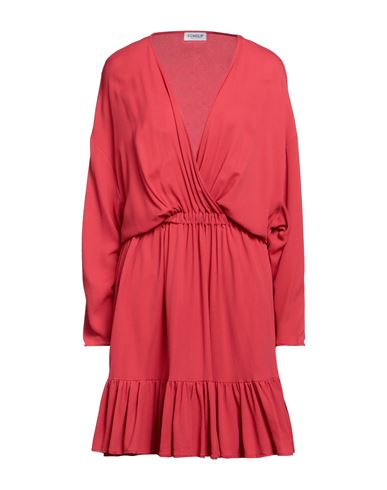 Dondup Woman Mini Dress Red Size 10 Acetate, Silk