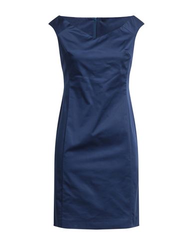 Rossopuro Woman Mini Dress Navy Blue Size 4 Cotton, Elastane