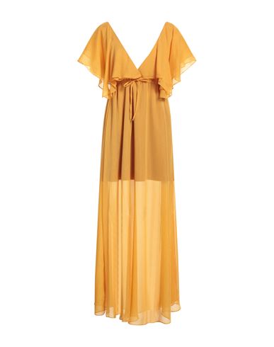 Relish Woman Long Dress Ocher Size Xs Polyester In Yellow