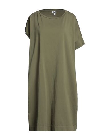 European Culture Woman Short Dress Military Green Size Xs Cotton
