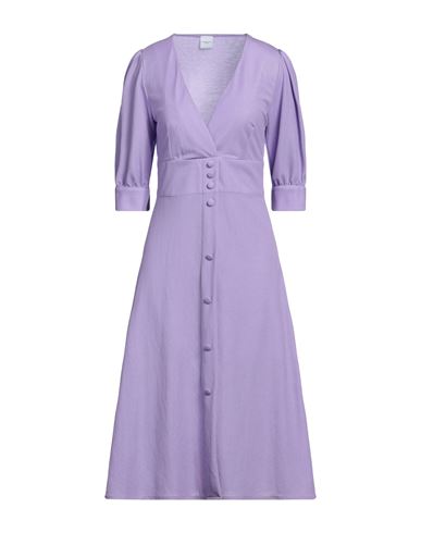 Eleonora Stasi Woman Midi Dress Light Purple Size 10 Viscose, Polyester, Polyamide