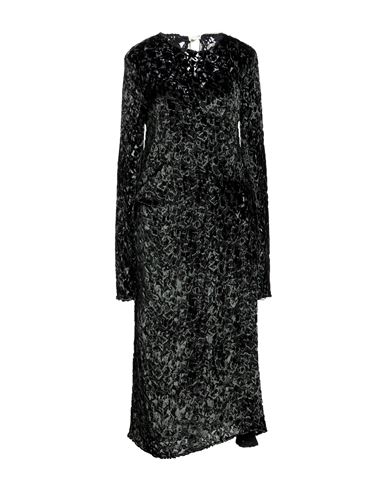Jil Sander Woman Maxi Dress Dark Green Size 0 Viscose, Silk