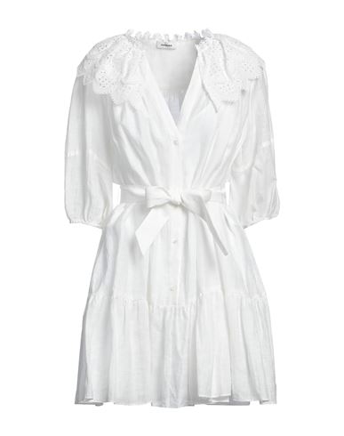 Sandro Woman Mini Dress White Size 10 Linen, Polyester