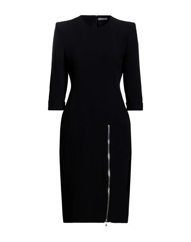 Alexander Mcqueen Woman Midi Dress Black Size 8 Acetate, Rayon