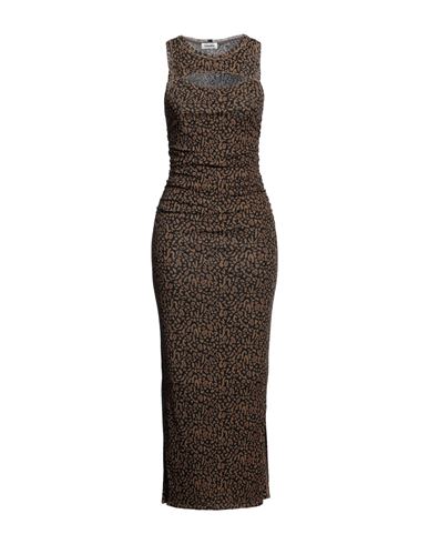 Shop Nanushka Woman Midi Dress Khaki Size L Recycled Polyester In Beige