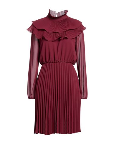 Souvenir Woman Short Dress Burgundy Size M Polyester, Viscose, Elastane In Red