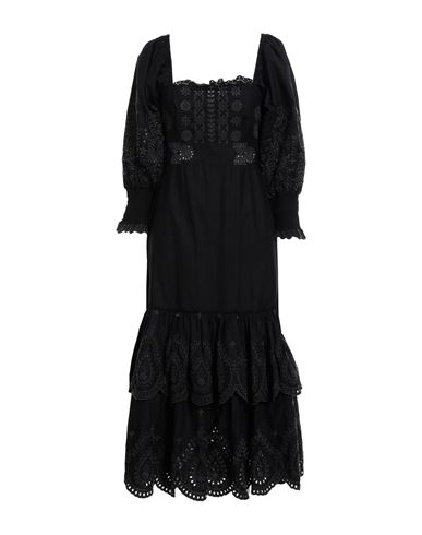 Loveshackfancy Woman Midi Dress Black Size 6 Cotton