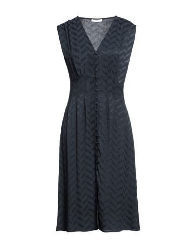Sessun Woman Midi Dress Navy Blue Size Xs Viscose, Polyester