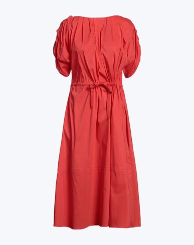 Liviana Conti Woman Midi Dress Coral Size 6 Cotton, Polyamide, Elastane In Red