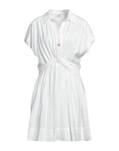 Sandro Woman Mini Dress White Size 8 Viscose, Linen, Polyamide