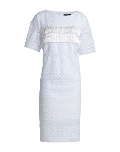 Clips Woman Midi Dress White Size 14 Polyester