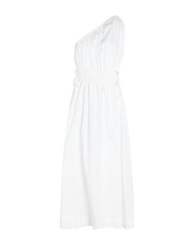 Faithfull The Brand La Ora One-shoulder Gathered Cotton-poplin Midi Dress In White