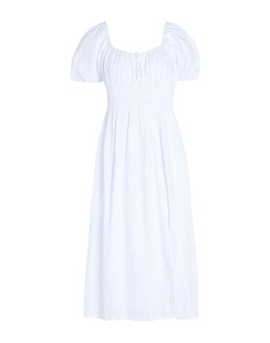 FAITHFULL THE BRAND FAITHFULL THE BRAND TERINA MIDI DRESS WOMAN MIDI DRESS WHITE SIZE 6 LINEN