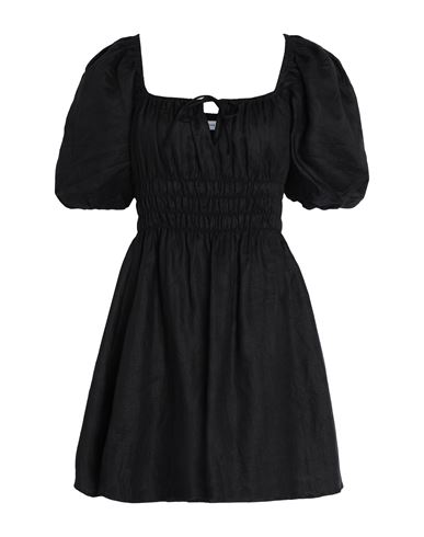 FAITHFULL THE BRAND FAITHFULL THE BRAND NIKOLETA MINI DRESS WOMAN SHORT DRESS BLACK SIZE 6 LINEN