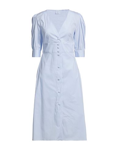 Eleonora Stasi Woman Midi Dress Sky Blue Size 8 Cotton, Nylon, Lycra