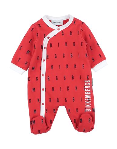 Bikkembergs Newborn Boy Baby Jumpsuits & Overalls Red Size 1 Cotton, Elastane