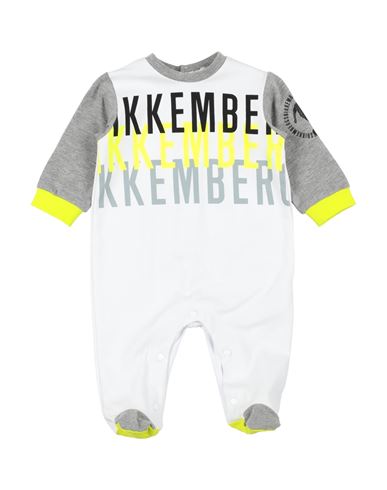Bikkembergs Newborn Boy Baby Jumpsuits & Overalls White Size 1 Cotton, Elastane