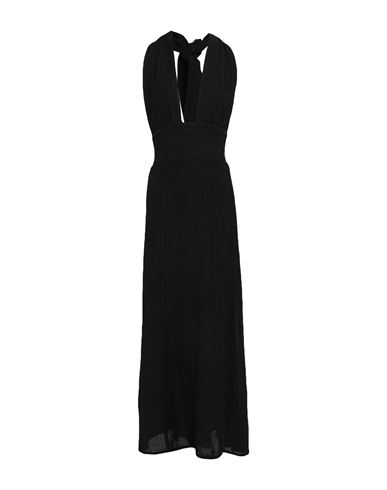 Faithfull The Brand Tropiques Maxi Dress Woman Long Dress Black Size 6 Linen, Rayon
