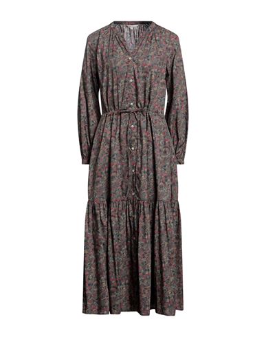 Brian Dales Woman Long Dress Khaki Size 12 Cotton In Beige