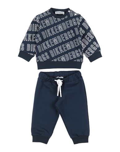Bikkembergs Newborn Boy Baby Set Navy Blue Size 0 Cotton, Elastane