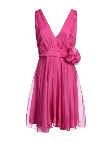 Hanita Woman Short Dress Fuchsia Size Xs Silk In Pink