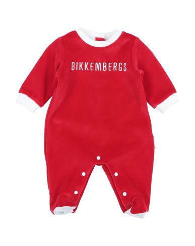 Bikkembergs Newborn Boy Baby Jumpsuits & Overalls Red Size 3 Cotton, Elastane