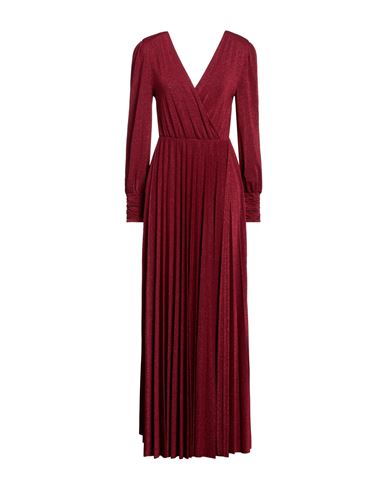 Soallure Woman Maxi Dress Burgundy Size 8 Viscose, Polyamide, Metallic Fiber, Elastane In Red