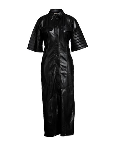 Nanushka Woman Midi Dress Black Size S Polyester, Polyurethane