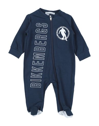 Bikkembergs Newborn Boy Baby Jumpsuits & Overalls Navy Blue Size 1 Cotton, Elastane