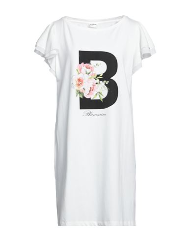 Blugirl Blumarine Woman Mini Dress White Size Xl Cotton, Elastane, Polyester