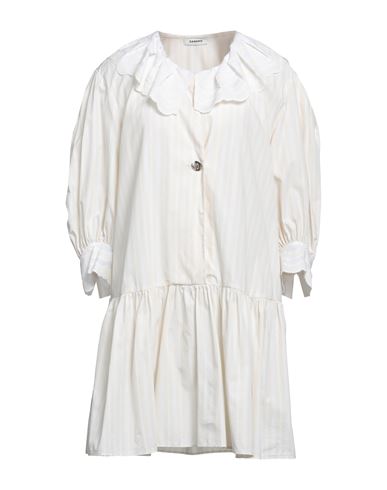 Shop Sandro Woman Mini Dress Beige Size 4 Polyester, Cotton