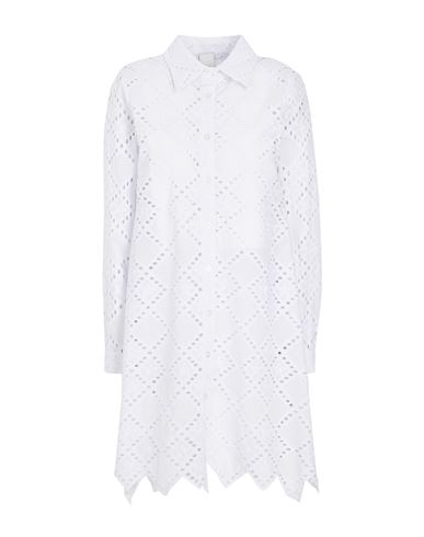 8 By Yoox Cotton San Gallo Chemisier Dress Woman Midi Dress White Size 10 Cotton