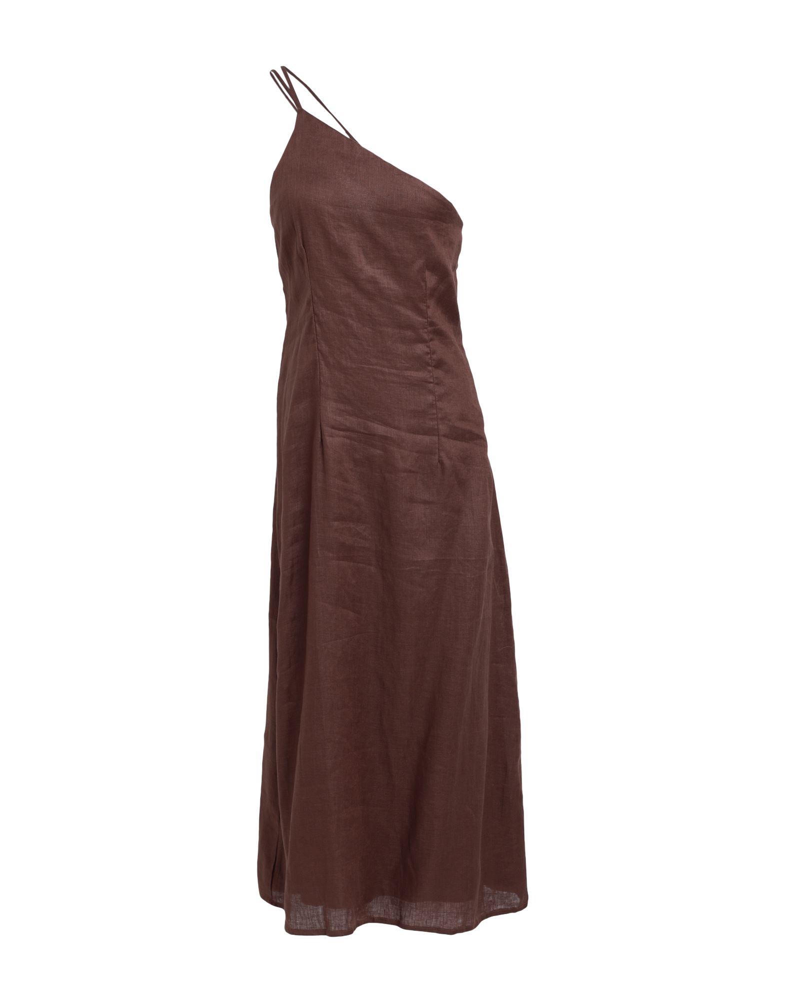 Shop Faithfull The Brand Soko Midi Dress Woman Midi Dress Cocoa Size 6 Linen In Brown