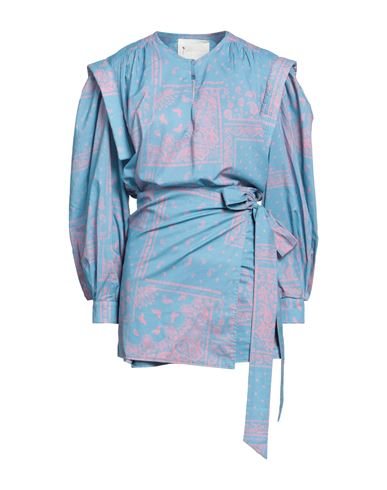 Manebi Manebí Woman Mini Dress Pastel Blue Size M Cotton