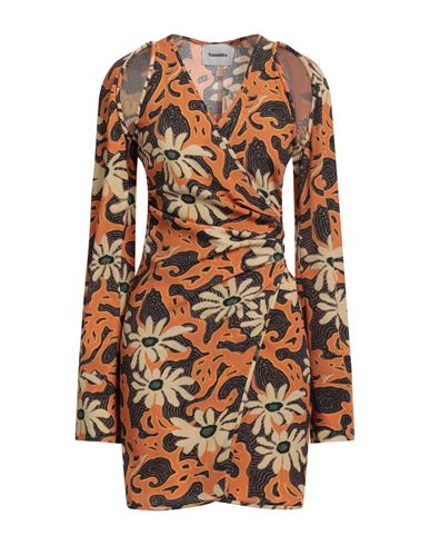 Shop Nanushka Woman Mini Dress Orange Size Xs Viscose