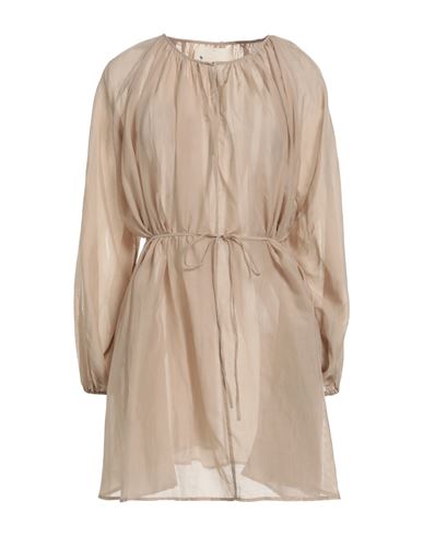 Manebi Manebí Woman Mini Dress Sand Size L Cotton, Silk In Beige