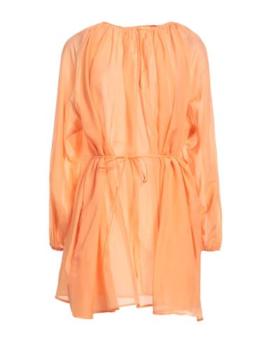 Shop Manebi Manebí Woman Mini Dress Mandarin Size L Cotton, Silk