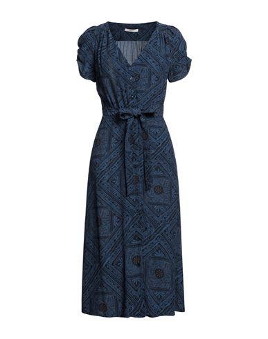 Sessun Woman Midi Dress Slate Blue Size Xs Viscose