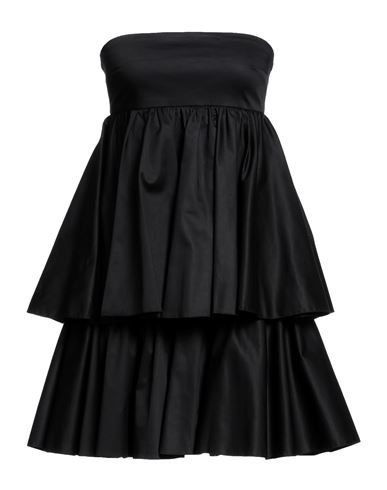 Actualee Woman Short Dress Black Size 8 Cotton, Elastane