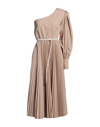 Shop Federica Tosi Woman Maxi Dress Beige Size 8 Polyester, Cotton