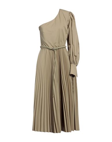 Federica Tosi Woman Maxi Dress Khaki Size 6 Polyester, Cotton In Beige